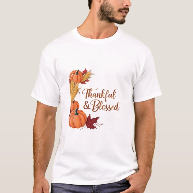 T-shirt Heureux et béni : Une moisson d'action de grâces c (Devant)