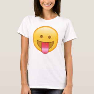 T-shirt heureux et drôle d'emoji de langue
