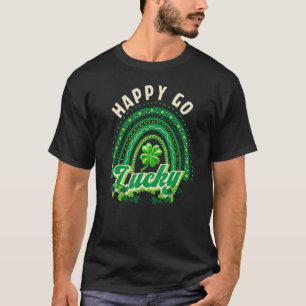 T-shirt Heureux Go Lucky Rainbow Leopard Lucky Saint Patri