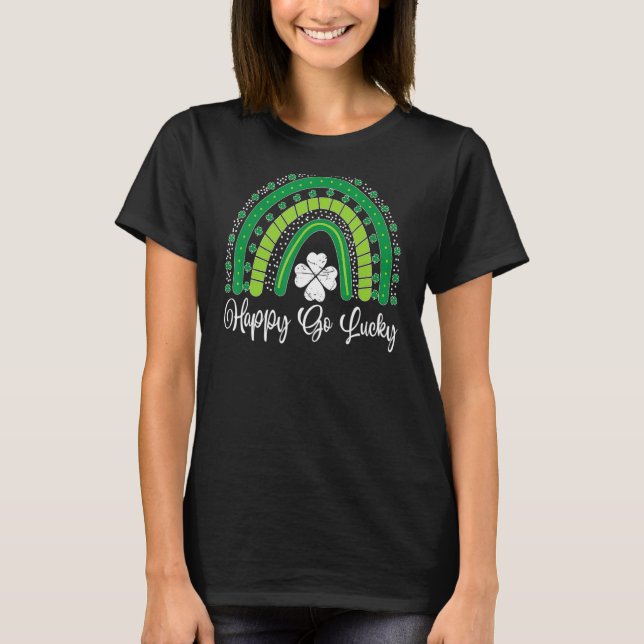 T-shirt Heureux Go Lucky Rainbow Lucky Saint Patrick's Day (Devant)