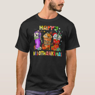 T-shirt Heureux Hallothanksmas Café Latte sorcière Santa H