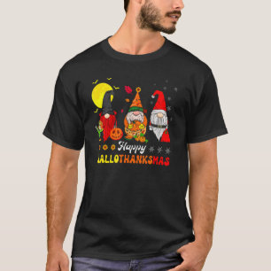 T-shirt Heureux Hallothanksmas Gnomes Witch Santa Hat Pump