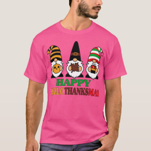 T-shirt heureux hallothanksmas halloween thanksgiving chri