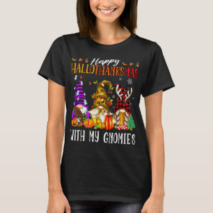 T-shirt Heureux Hallowthanksmas Avec Mes Gnomies Drôle Mig