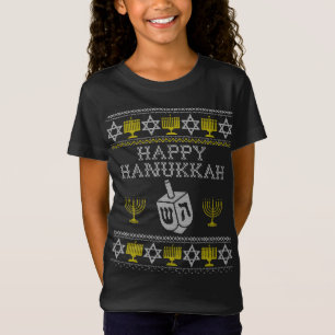 T-Shirt Heureux Hanoukka Doux moche Chanukah Juif Christ