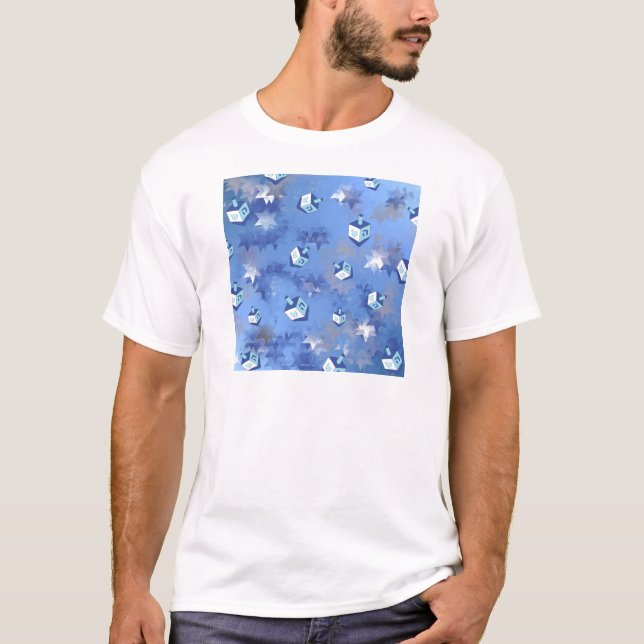 T-shirt Heureux Hanoukka Falling Star et Dreidels (Devant)