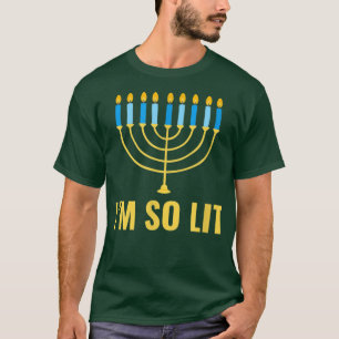 T-shirt Heureux Hanoukka Je suis si Lit Menorah bougies Ju