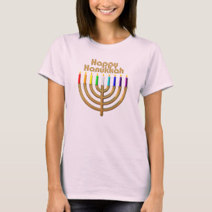 T-shirt Heureux Hanoukka Menorah
