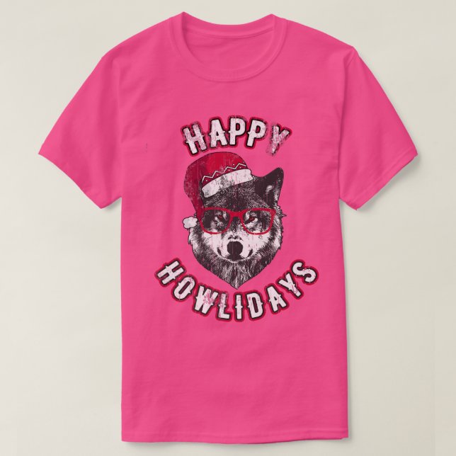 T-shirt Heureux Howlidays Grumpy Wolf Christmas Wolves ama (Design devant)