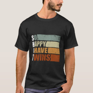 T-shirt Heureux J'Ai Deux Jumeaux Parent Maman Papa Dit