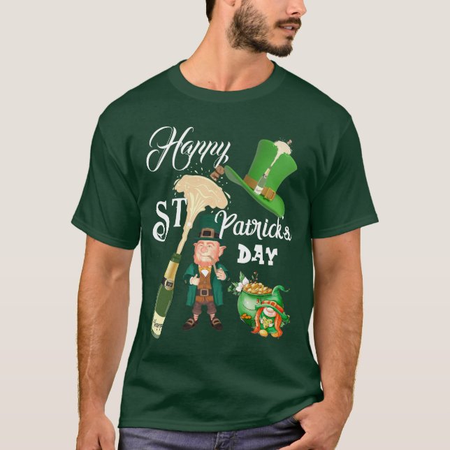 T-shirt Heureux Jour de la Saint Patrick Lucky Casquette L (Devant)