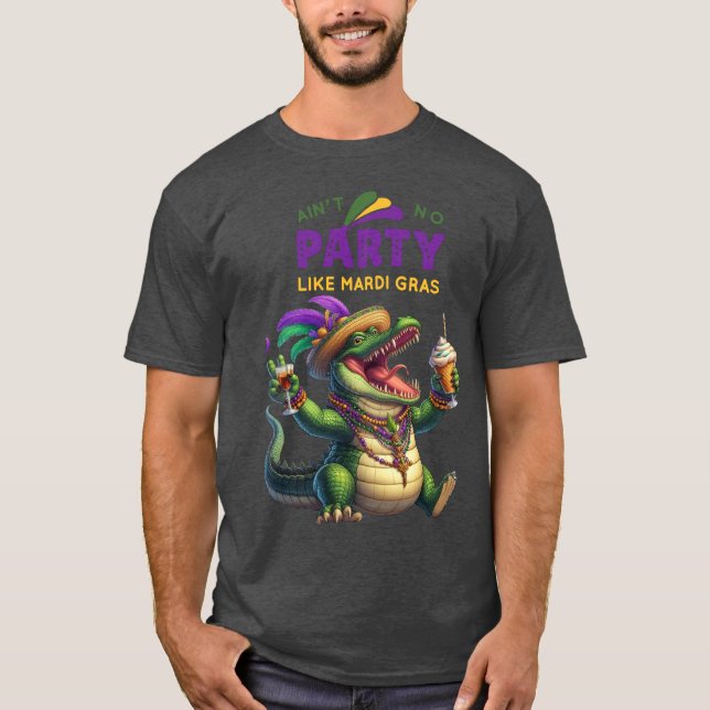 T-shirt Heureux Mardi Gras Alligator (Devant)