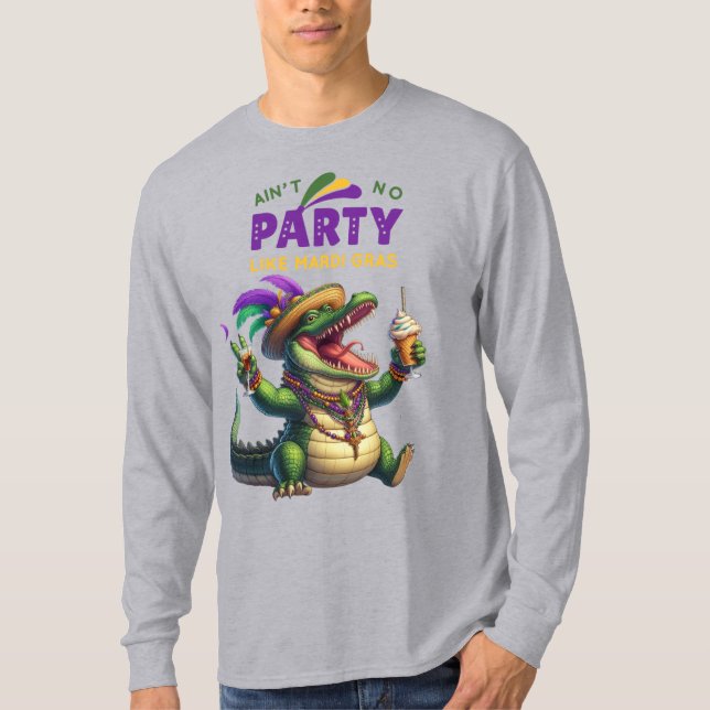 T-shirt Heureux Mardi Gras Alligator (Devant)