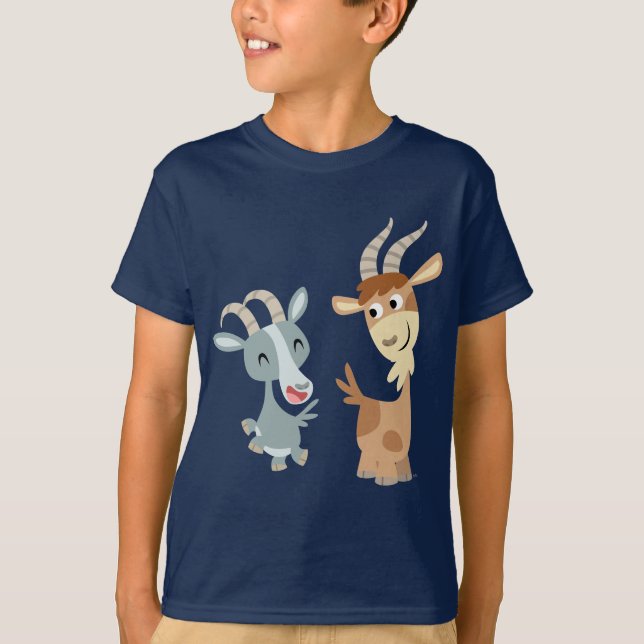 T-shirt heureux mignon de deux de bande dessinée (Devant)