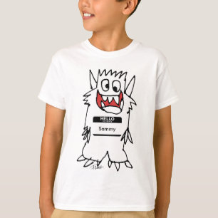 T-shirt heureux mignon de garçons de monstre de