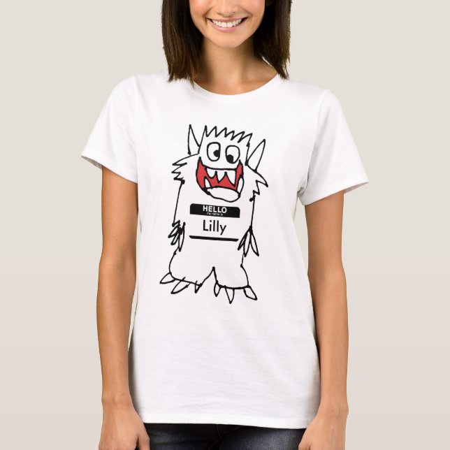 T-shirt heureux mignon de monstre de bande (Devant)