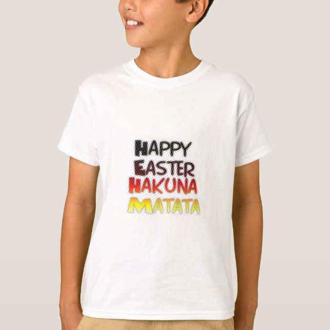 T-shirt Heureux Pâques Hakuna Matata Saison de Vacances (Devant)