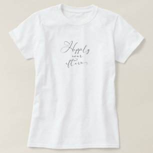 T-shirt Heureux Pour Toujours Typographie Noire Mariée Mar