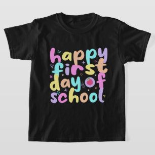 T-shirt heureux premier jour de l'école chemise retro