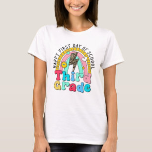 T-shirt heureux premier jour de l'école troisième degré ar