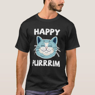 T-shirt Heureux Purrrim Amateurs de Chat Fêtes Juives Heur