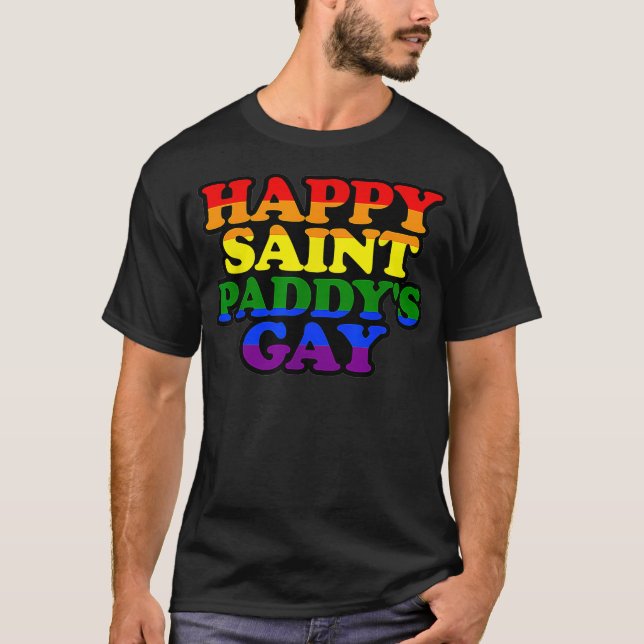 T-shirt HEUREUX SAINT PADDYS GAY Funny LGBTQ Jour de la Sa (Devant)