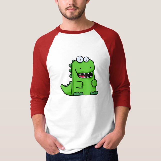T-shirt Heureux-Saurus vert mignon (Devant)