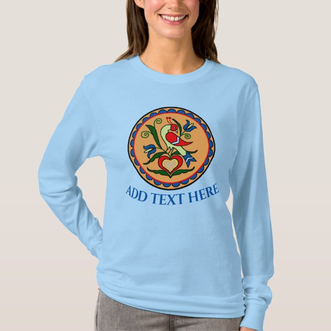 T-shirt Hex Sign Dutch Bird, modifier le texte, (Devant)