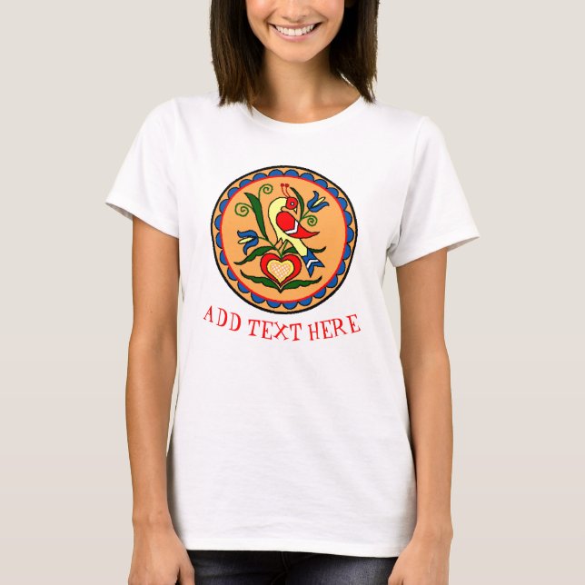 T-shirt Hex Sign Dutch Bird, modifier le texte, (Devant)