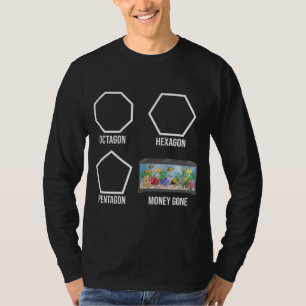 T-shirt Hexagon Octagon Argent Partis Aquarium Fish Tank