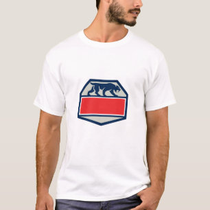 T-shirt Hexagone de chat de tigre de dent de sabre rétro