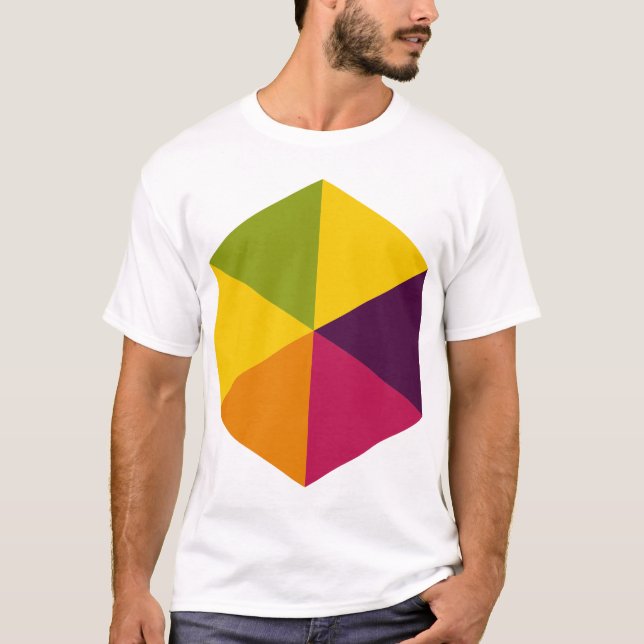 T-shirt Hexagone de Couleurs 01 (Devant)