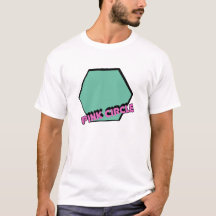 Hexagone vert vintage avec texte rond rose