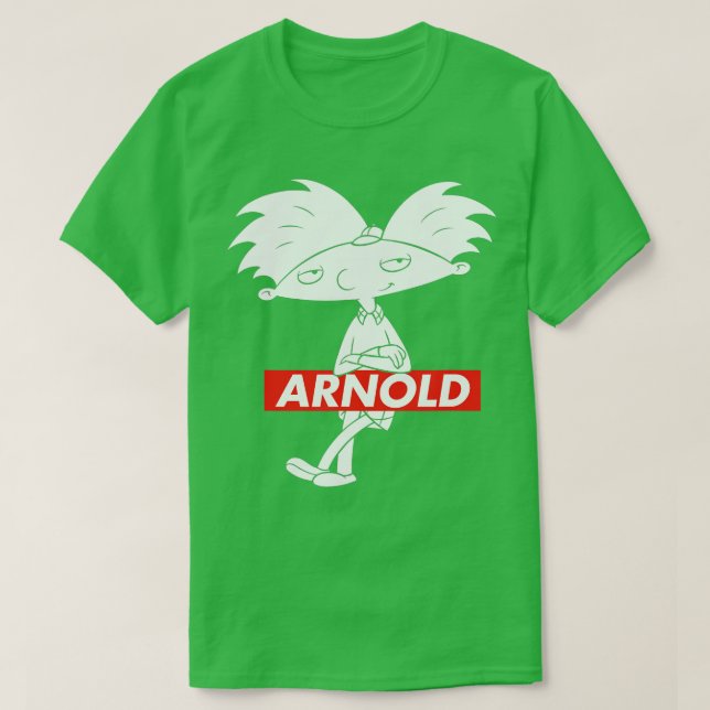 T-shirt Hey Arnold En Boîte Rouge Arnold Poser Avec Des Cr (Design devant)
