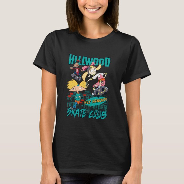 T-shirt Hey Arnold Hillwood Skate Club Funny Cartoon (Devant)