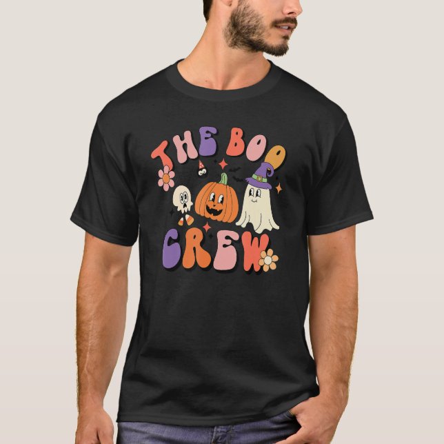 T-shirt Hey Boo Citrouille Boo Crew Halloween Boo Hallowee (Devant)