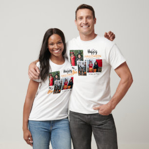 T-shirt Hey Boo Éffrayant Halloween Famille Photo Collage