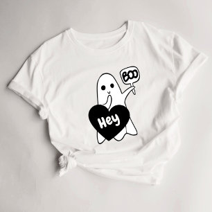 T-shirt Hey Boo Femmes's mignonne Ghost Halloween