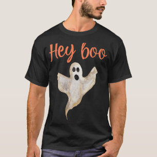 T-shirt Hey Boo Halloween Ghost Costume Éffrayant Matching