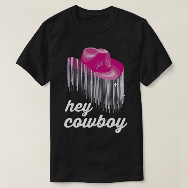 T-shirt Hey Cowboy Funny Cowgirl Casquette (Design devant)