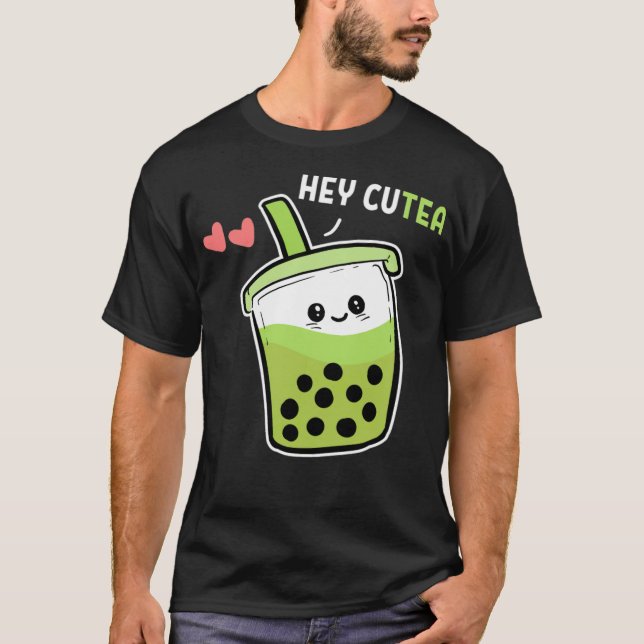 T-shirt Hey CuTea Bubble Tea Lover Cheval cadeau équitatio (Devant)