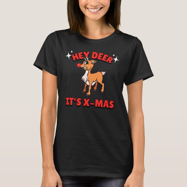 T-shirt Hey Deer, c'est X-Mas (Devant)