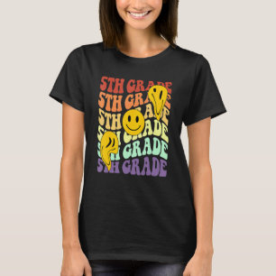 T-shirt Hey Enseignant de 5e année retour à l'école Retro
