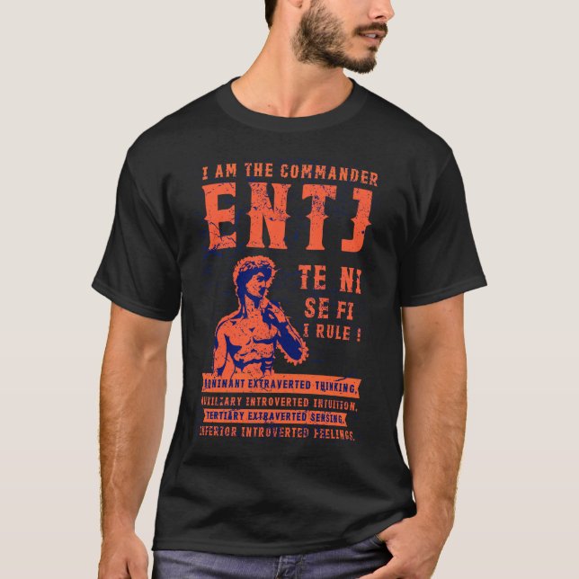T-shirt Hey ENTJ personnalité type commandant extravert (Devant)