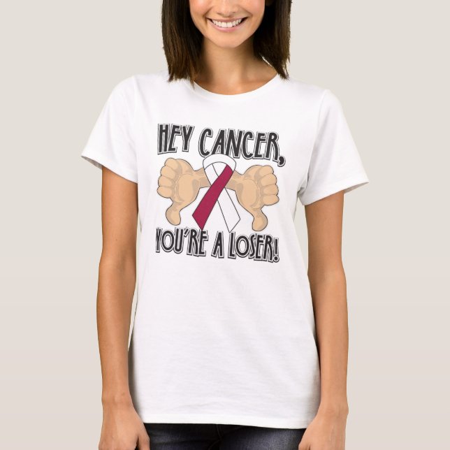 T-shirt Hey Throat Cancer Tu es un perdant (Devant)