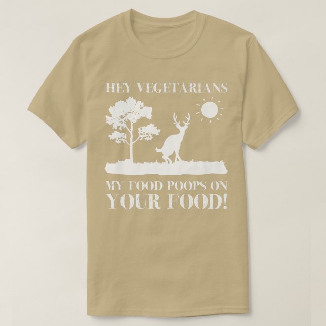 T-shirt Hey Vegetariens Mes bouchées alimentaires sur votr (Design devant)