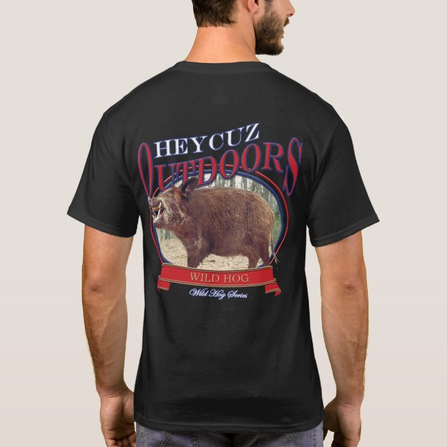 T-shirt HeyCuz Outdoors Wild Hog Design (Dos)