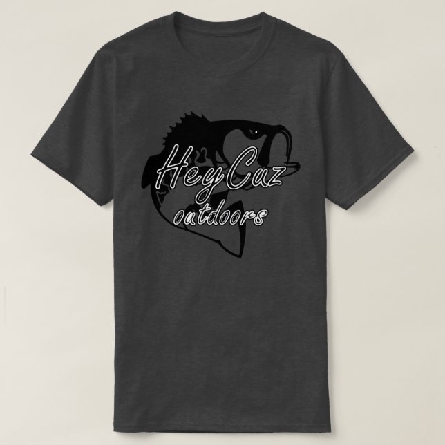 T-shirt HeyCuz Poisson extérieur noir et blanc (Design devant)