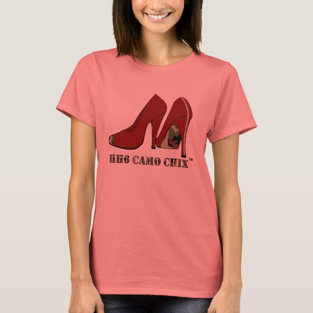 T-shirt HH6 Camo Chix™ pour dames Ringer (Devant)