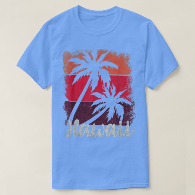 T-shirt HI Aloha Summer Plage tropicale Palmiers Retro Ha (Design devant)